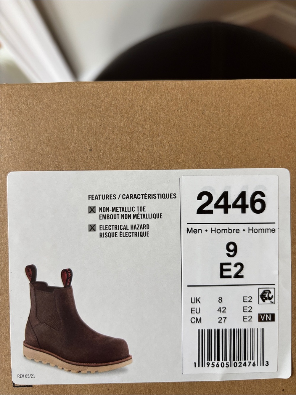 Red Wing Shoes 2446 Brown Leather Chukka Boots with Red Pull Tabs 9 E2 - Picture 6 of 7